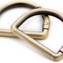 Metal D-Rings, 10 PCS Spring Opening Purse Making Clip Key Ring Holder (Brushed Brass)