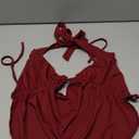 SHENHE Women's Sexy Y2k Going Out Halter Crop Top Open Back Draped Deep V Neck Tank Clubwear (Burgundy, X-Small)