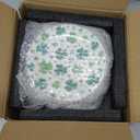 Hushee 6 Pcs St. Patrick's Day Ceramic Shamrock Plates 6 Inch Irish Dessert Platter Serving Plate Clover Leaf Salad Dishes Tableware for St. Patrick's Celebration, Dinner Party, Gift(Cute) (Green, White)