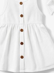 PATPAT Baby Toddler Girl Ribbed Knit Cotton Dress  Versatile Sleeveless Tank & Long Sleeve Dress (3-6 Months)