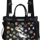 Large Ita Backpack Shoulder Tote Bag Crossbody Handbags with Insert,kawaiI Ita Purse,for Pin Display,Kpop Fan Anime (Pins NOT Included) (Black)