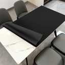 Faux Leather Table Cover,1.8mm Thick,48x60 Inch Table Protector,Table Protector for Dining Room Table,Table Pads for Dining Room Table Rectangular.(Black+Black,48x60)