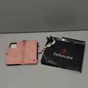 Defencase for iPhone 16 Pro Magnetic Wallet Case Compatible with Magsafe with RFID Blocking Zipper Strap Card Holder for Women Men PU Leather Detachable Case for iPhone 16 Pro (6.3 inches), Rose Pink