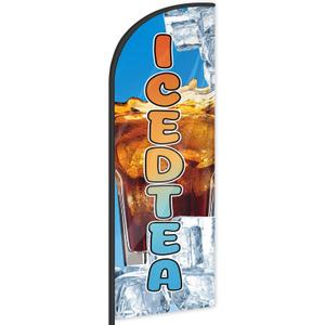 Ice Dtea Feather Flag for Business Advertising 6 FT Swooper Flag for Storefronts Retailers Shops Food Trucks Events and Fairs (Flagpole Not Included)
