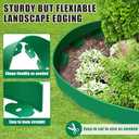 Landscape Edging Border - 60FT 4IN Tall Edging for Landscaping with 60 Stakes, 0.15" Thick No Dig Lawn Edging for Garden Border, Flexible Flower Bed Edging Borders for Yard, Terrace Board (GREEN)