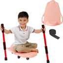 Large Scooter Board for Kids, Plastic Floor Scooter Board with Handles and Buckle, Gym Scooters for Indoor Outdoor Sports,Sensory Training