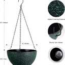 Meowell 8 inch Small Hanging Planters for Indoor Outdoor Plants, 2 Pack Hanging Flower Pots with Drainage Holes and Chain, Plastic Hanging Baskets for House Plants, Black with Green Speckles