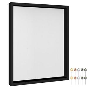 Califortree 12x16 Large Shadow Box Frame with Soft Linen Back - Metal Push Pins Included, Memory Shadow Box Display Case for Bouquet Awards Medals Wedding Photos and More, Black