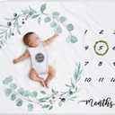 Baby Milestone Blanket for Boys & Girls | Soft Monthly Picture Blanket for Newborn | Eucalyptus Nursery Decor | Photo Prop Blankets Gender Neutral 45"x40"