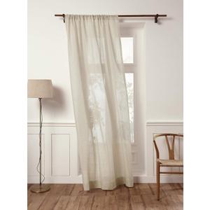 Solino Home European Flax Linen Sheer Curtain 144 Inches Long, 100% Pure Linen Light Natural 52 x 144 Inch Long Light Filtering Rod Pocket Window Curtains Panel for Living Room, Bedroom