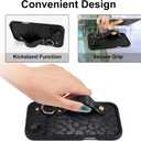 Compatible with iPhone 17 Air Case with Finger Hand Wrist Strap for Girls Women, Cute Leopard Cheetah Phone Case with Wristband Kickstand, Durable Silicone Protective Cover, Black Leopard