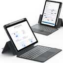 CHESONA for iPad 11th(A16, 2025)/10th(2022) Generation Case with Keyboard, Smart Trackpad, 15-180 Adjustable Case with Pencil Holder, 7 Colors Magnetic Backlit Keyboard (Grey)