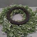 26'' Large Eucalyptus Wreath for Front Door, Porch- Artificial Eucalyptus and Lavender with Babys Breath Flowers Wreath for Home, Farmhouse Wall Decor- Spring, Summer, Fall, All Seasons (White-Green)