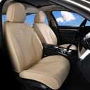 FLORICH Leather Seat Covers Car Seat Covers Front Seats Automotive Seat Covers Waterproof Car Seat Cushion Protector Universal Fit for Most Cars Trucks SUVs, All Beige