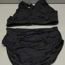 Tempt Me Women Two Piece High Waisted Bikini Set Swimsuits Push Up Halter Tummy Control Bottoms Bathing Suits (Small, Black)