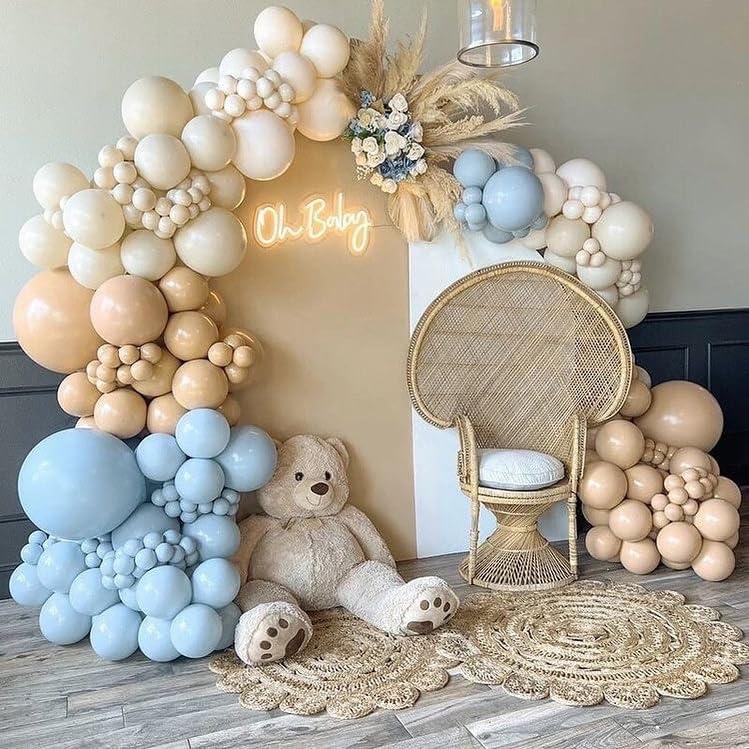 YSF Baby Shower Balloon Garland Arch Kit 136pcs Macaroon Blue Blush White Sand Ivory Balloons for Valentines Day Decorations Gender Reveal Boho Wild One Birthday Theme Party YSF Baby Shower Balloon Garland Arch Kit 136pcs Macaroon Blue Blush White Sand Ivory Balloons for Valentines Day Decorations Gender Reveal Boho Wild One Birthday Theme Party