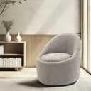 COLAMY 360° Swivel Accent Chair, Swivel Barrel Chair with Hidden Storage, Modern Small Round Arm Chair Accent Chair for Living Room/Bedroom-Light Grey