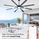 84 Inch Large Ceiling Fan with Light, Aluminum Blades, Black
10,718 CFM,82 RPM,Alexa & Smart App control,6 speeds,3 color temperatures,garage,gym,covered patio,DC motor