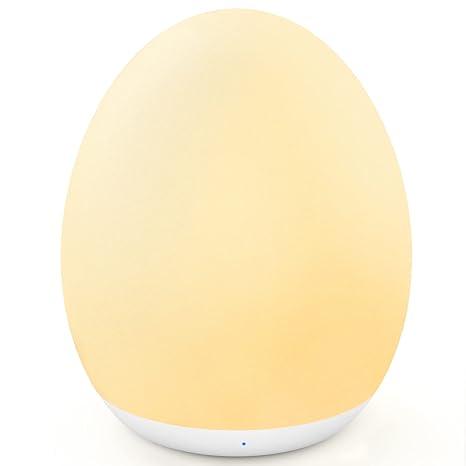 Night Light for Kids, Baby Egg Light for Nursery, 7 Colors Changing & Stepless Dimming, Soft Silicone Touch Night Lamp with 1 Hour Timer, Rechargeable Nursery Night for Breastfeeding