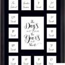 Comtraker School Year Picture Frame Pre K-12 Collage Photo Display Graduation Black Solid Wood Frames for Wall Hanging and Table Top Display 15 Opening Black Mat- The Days Are Long- Pre School to 12th