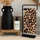 Funky Leopard Hand Towels for Girls Bathroom Dorm, Cheetah Leopard Print Bathroom Decor, Trendy Modern Cheetah Print Decorative Kitchen Dish Tea Towels, 16x24 Inch Set of 2