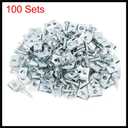 100 Sets 4.2x16mm U Clip Screw Assortment Car Clips Fasteners with Screws for Bumper Dash Door Panel Interior Silver Tone Durable Material