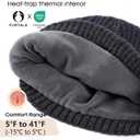FURTALK Double Layer Winter Hats for Men Women Beanie Thick Cuffed Warm Ski Hats (Gray)
