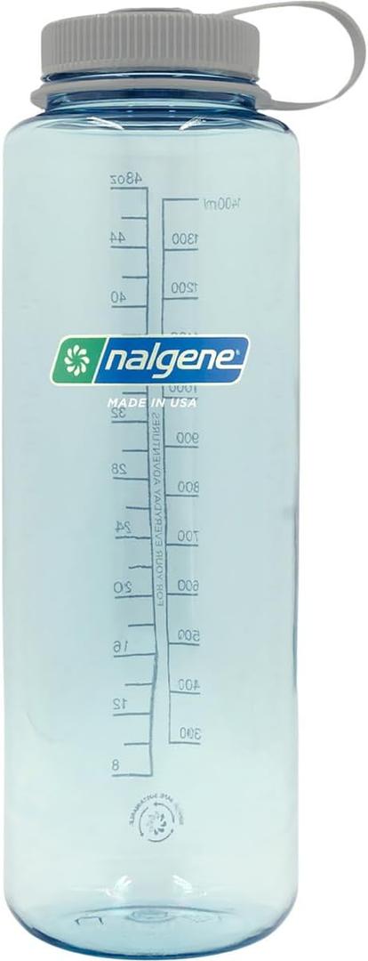 Nalgene Sustain Tritan BPA-Free Water Bottle Made with Material Derived from 50% Plastic Waste (using ISCC certified mass balance), 48 OZ, Wide Mouth, Seafoam