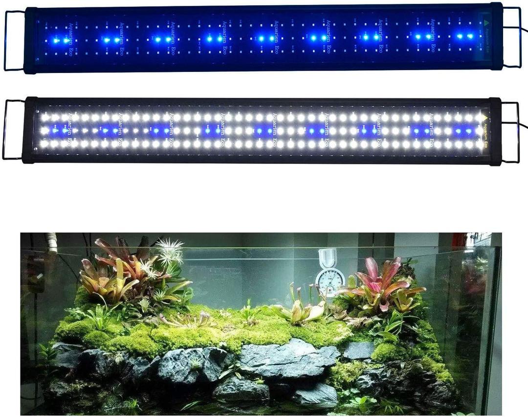 KZKR Aquarium Hood Lighting Fish Tank Light 36 inch - 46 inch for Freshwater and Saltwater Blue and White Light 90cm - 115cm (Blue and White 36-46 inch)