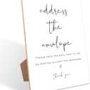 Address the Envelope Sign, Minimalist Style Wooden Sign with Stand for Gender Reveal Party, Reception and Baby Shower Activities, Party Supplies and Decorations,Gender Reveal Gifts Ideas,8