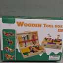 WOOOMAM Kids Tool Set, 90 PCS Wooden Toddler Tool Set with Box and Flash Cards, Tool Kit for Kids Age 3-5 Years, Toddler Boy Toys, FSC Certified Material