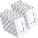 BESTTEN 20 Pack 1 Gang Screwless Decorative Wall Plate, USWP6 Gloss Snow White, H4.69” x W2.91”, Faceplate Cover for Decorator Receptacle Outlet & Switch, UL Listed