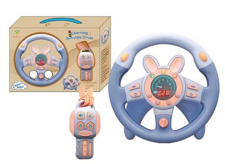 TOYANDONA Kids for Backseat with Car Key, Simulated Driving Toy with Light and Music Toddlers Pretend Play Toy for Baby Children