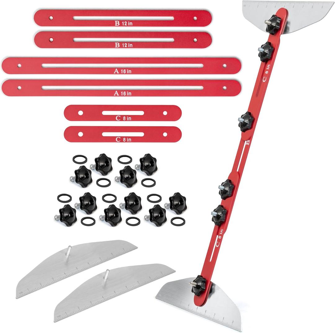 Stair Tread Template Tool,Stair Tread Gauge Ajustable 11.4In to 60.7In Length,Stair treads jig,Stair treads Template