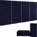 UMIACOUSTICS 4 PCS Acoustic Panels, 2 Thick 23.6" x 11.8" Fiberglass Sound Wall Panels, Self-adhesive Sound Absorbing Panels for Home Studios, Office, Theater. Navy Blue