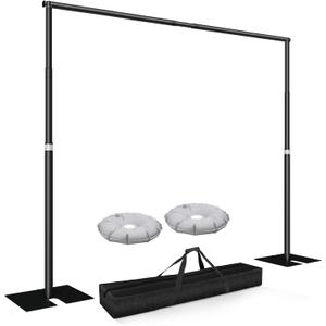 Pipe and Drape Backdrop Stand Kit 10x10ft, Heavy Duty Back Drop Adjustable Stand with Carry Bag, Metal Background Frame for Parties Wedding Birthday Decoration Photography Photo Booth Video