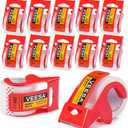 VEESA Shipping Packing Tape with Dispenser, Clear, 12 Rolls Heavy Duty Packaging Tape for Moving Supplies, 1.88" x 22.2 yd, 1.5" Core