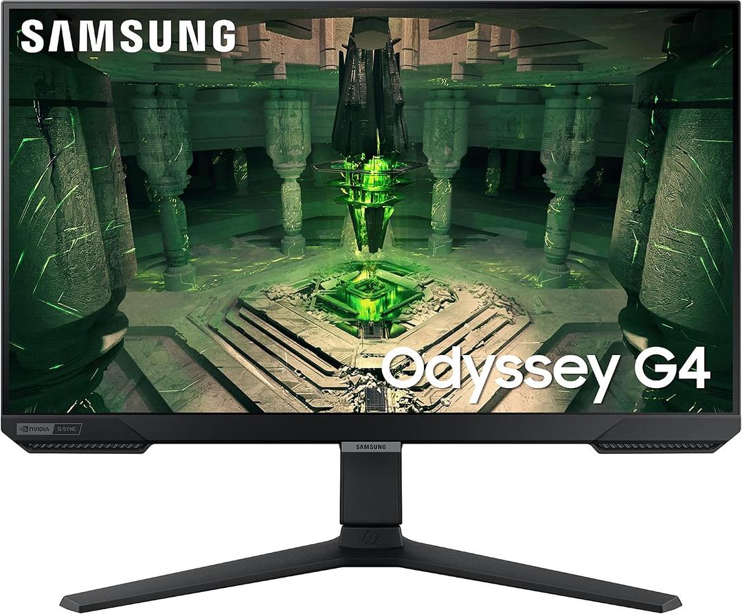 SAMSUNG 25" Odyssey G4 Series FHD Gaming Monitor, IPS, 240Hz, 1ms, G-Sync Compatible, AMD FreeSync Premium, HDR10, Ultrawide Game View, DisplayPort, HDMI, Fully Adjustable Stand, LS25BG402ENXGO
