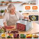 Food Dehydrator, 5 Stainless Steel Trays, 194°F Temp, 3.1 ft² Drying Area