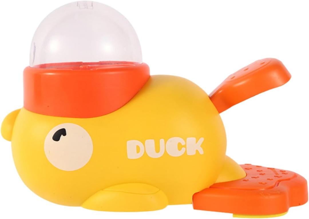 Interactive Dog Feeder, ABS Rotary Dog Food Dispenser with Push Button, Duck Shape Pet Food Dispenser for Enrichment and Entertainment