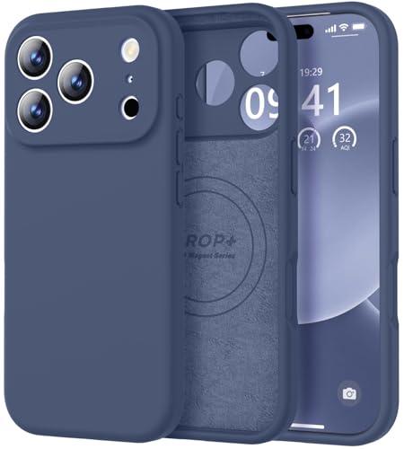 Vooii Magnetic for iPhone 17 Pro Case, Compatible with Magsafe (Premium Liquid Silicone) (Integrated Camera Control Button) Full Body Protective Anti-Scratch Microfiber Lining 6.3", Navy Blue