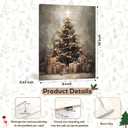 FGFK Vintage Christmas Tree Wall Art Decor Framed, Christmas Home Decor, Holiday Winter Xmas Tree with Presents Canvas Prints Poster Wall Decorations for Home Bedroom Party, 8x10 Inch (Color-05)