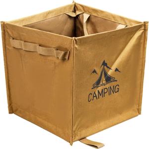 Heavy-duty Storage Bin Large Capacity Solution 33l Multifunctional Box with Handle Design Strong Load-bearing Outdoor Use Foldable Trash Khaki