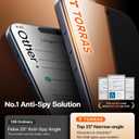 TORRAS for iPhone 17 Pro Privacy Screen Protector [25 Anti Spy] [Military-Grade 9H+ Aerospace Tempered Glass] Anti-Scratch Full Coverage Fit Privacy Screen Protector 17 Pro 6.3" 2-Pack