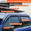Outside-Mount Rain Guards Window Visors for 2015-2026 Ford F-150 SuperCrew & 2017-2026 Raptor/F-250/F-350/F-450/F-550 Super Duty SuperCrew Wind Deflector Dark Smoke 4-Piece Set with Thicker