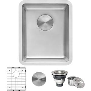 Ruvati 12-inch Undermount Bar Prep Kitchen Sink - 16 Gauge Stainless Steel kitchen Sink Single Bowl with Brushed Finish hides scratches, Easy-to-Clean Undermount Sinks - RVM5912