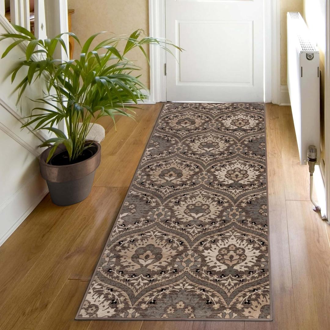 SUPERIOR Indoor Modern Living Room Runner Rug, 2'7"x10', Light Blue