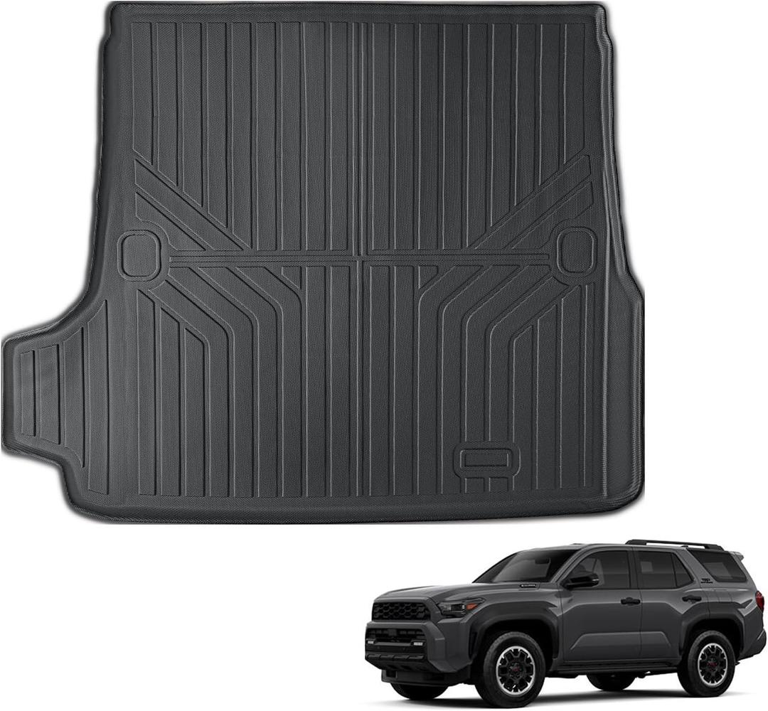 Auxko All Weather Cargo Mat Fit for 2025 Toyota 4Runner 5-Seater Gasoline Version TPE Liners Accessories Guard Odorless Anti-Slip Trunk Liners for 2025 Toyota 4 Runner