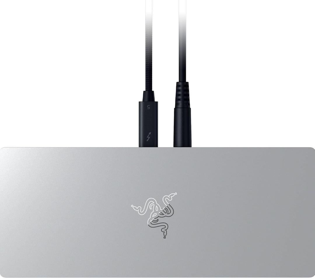 Razer Thunderbolt 5 Dock: 11 Port Docking Station with M.2 SSD Slot - 120Gbps Transfer Speeds - 3X 4K Displays at 144 Hz on TB5/4 Laptops - 140W PD Charging - Active Cooling - TB Share - Mercury