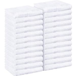 Utopia Towels, Salon Towel, Pack of 24, Not Bleach Proof, 16 by 27 Inches, Highly Absorbent Cotton Towels for Hand, Gym, Beauty, Spa, and Home Hair Care, White